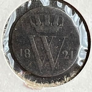 Netherlands 1821 Half Cent Foreign Coin Collectible